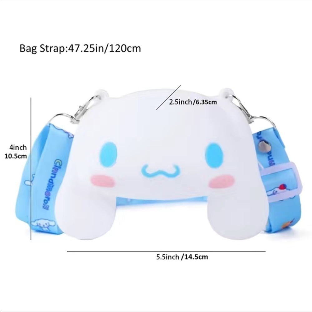Cinnamoroll silicone shoulder bag/pouch with strap NWT